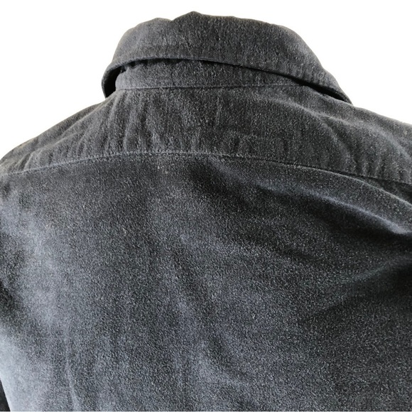 L.L.Bean Flannel Cotton Shirt Women 16 Navy Full Buttoned Front Long Sleeves - Picture 6 of 9